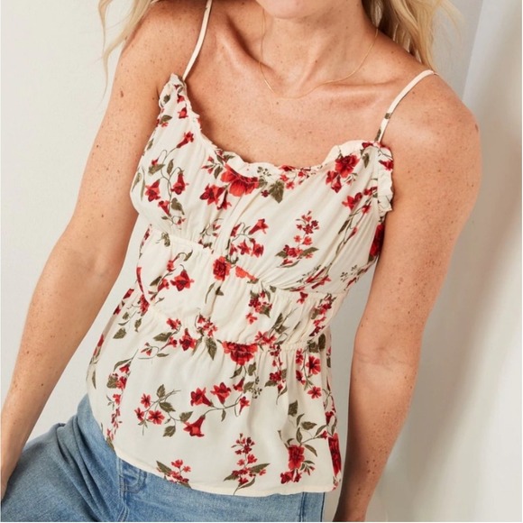 Old Navy Womens XL Cami Peplum Sexy Cottagecore Summer Festival Flower Fairy Y2K - Picture 4 of 11